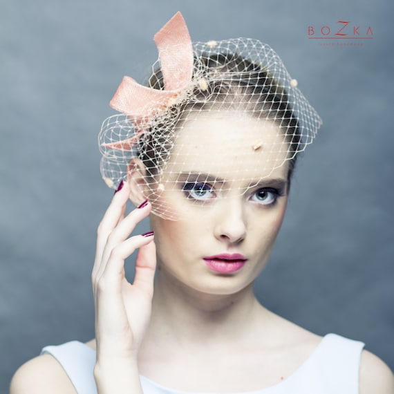 Modern Curly Wedding Fascinator With 