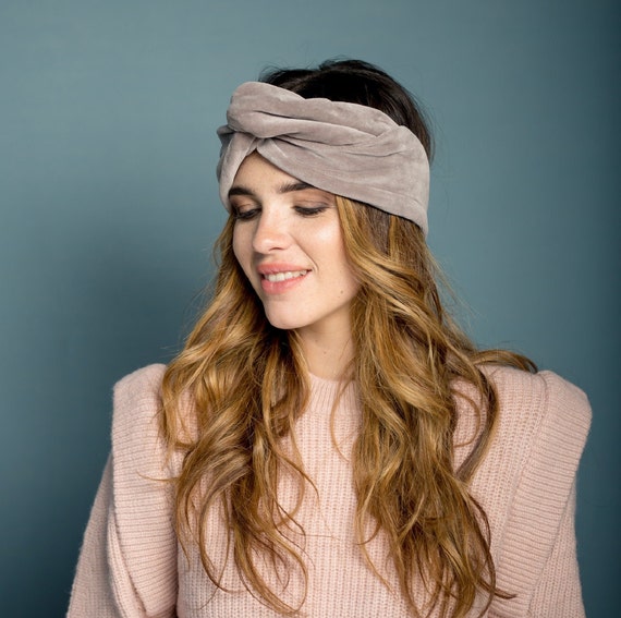 Buy Taupe Cotton Velvet Twistband, Polish Cotton Velvet 