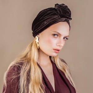 Satin Braided Turban Headwrap in Bronze SATIN Lined Stretch Half Braided Pre Tied Turban. - Etsy main image 3