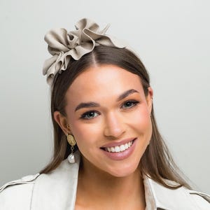 Beige linen headband, linen handmade headband, beige headband, summer boho headband, casual headband