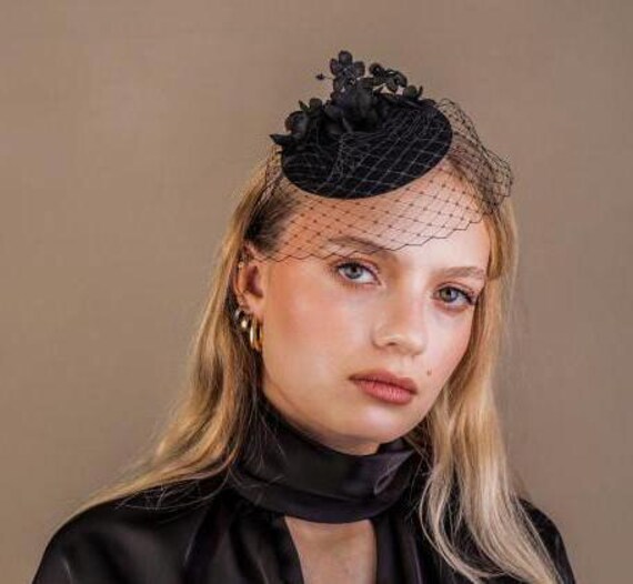 Handmade Black Silk Flower Fascinator Woman main image 2