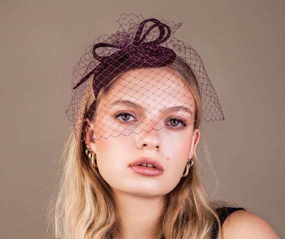 Chapeau Bibi / Béret Femme En Feutre Laine Fleuri - Élégant Pour Mariage - Neuf Taille Unique