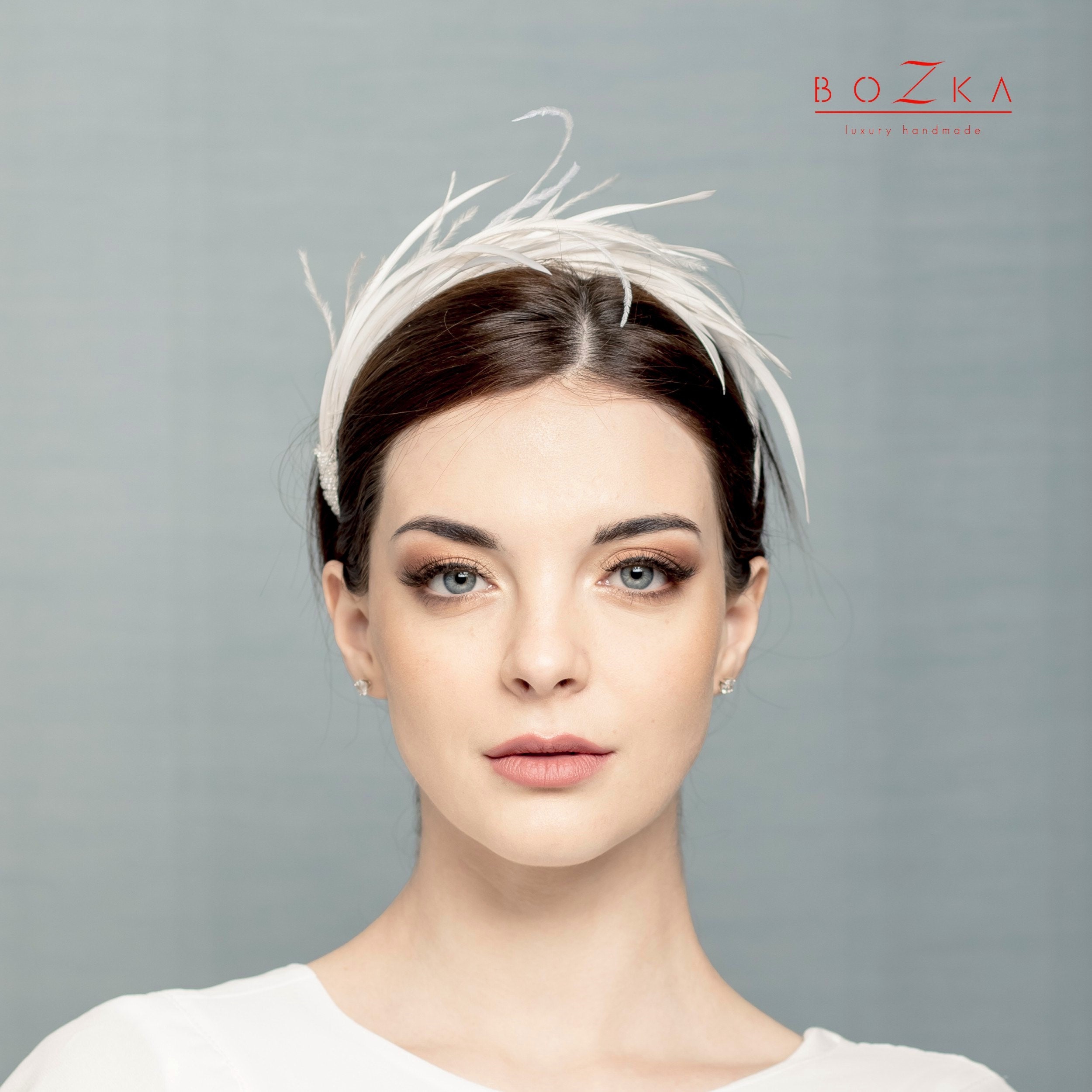 Bridal Ivory Feather Crown Bridal 