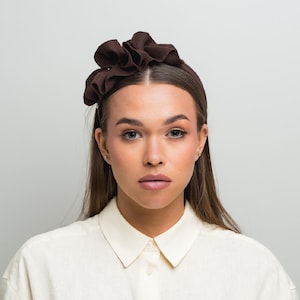 Chocolate linen headband, linen handmade headband, casual headband, brown headband, summer boho headband