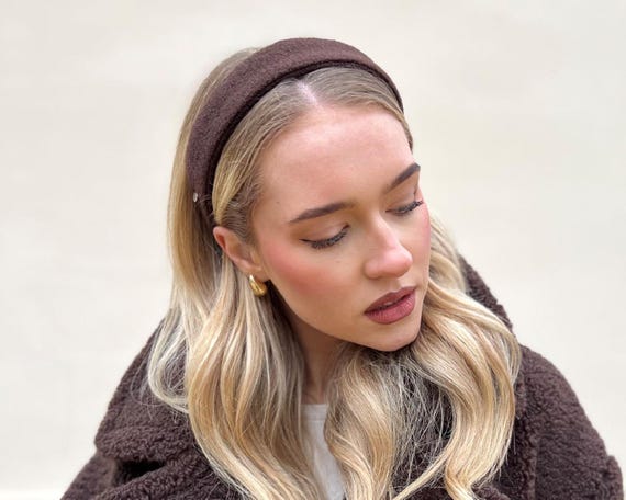 Brown Classic Wool Headband, Teddy Headband - Etsy display picture 2