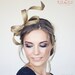 Modern fascinator , gold fascinator, serpentine shape fascinator, sinamay bow, headpiece, gold headpiece