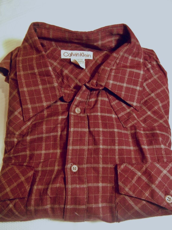Vintage Calvin Klein Plaid Shirt Etsy