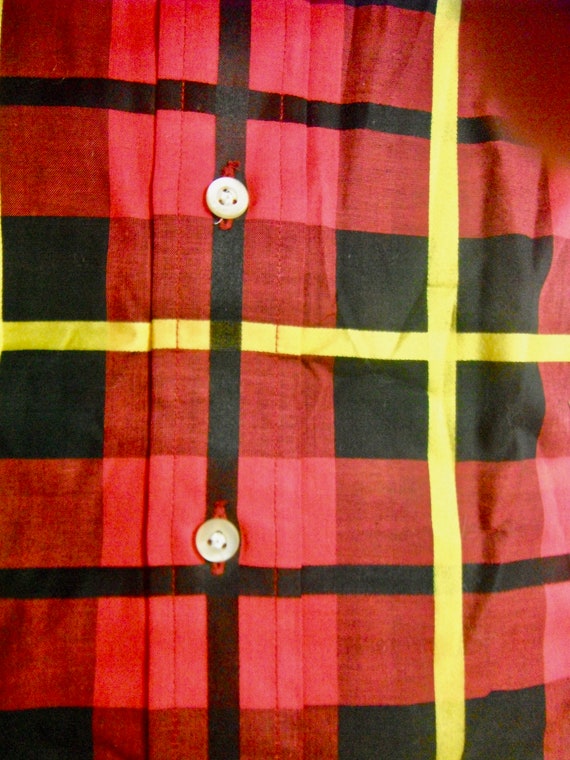 Vintage Lanvin Red Plaid Shirt - image 3