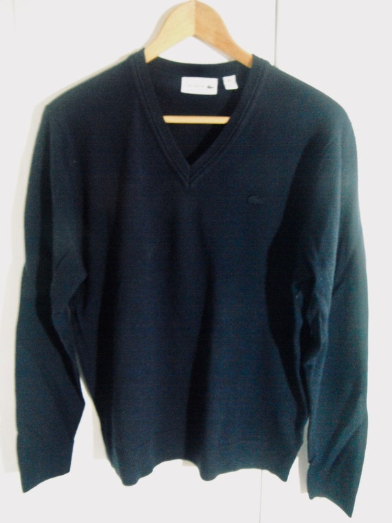 Vintage Mens Lacoste Navy Blue Sweater