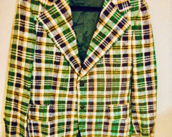Vintage Yves Saint Laurent Sport Coat BIRDSEYE Double Breasted