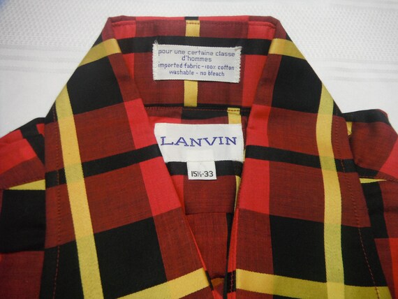 Vintage Lanvin Red Plaid Shirt - image 2