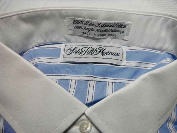 ヴィンテージ サックス フィフス アベニュー ストライプ シャツ - Etsy