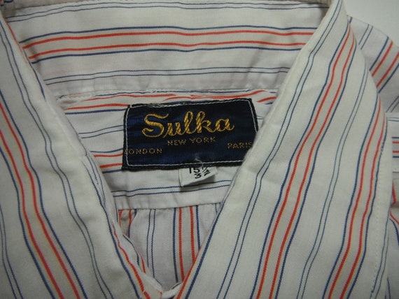 Chemise Sulka Paris Vintage En Voile De Coton Bleu Ciel - Taille 42, Occasion Très Bon état