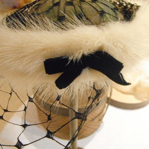 Vintage 1940s Lady&#39;s Fur Trimmed Hat