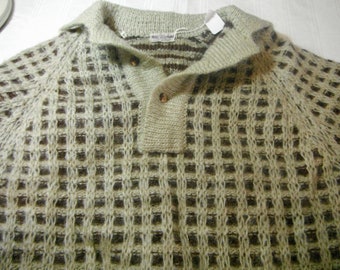 Brown & tan mohair sweater
