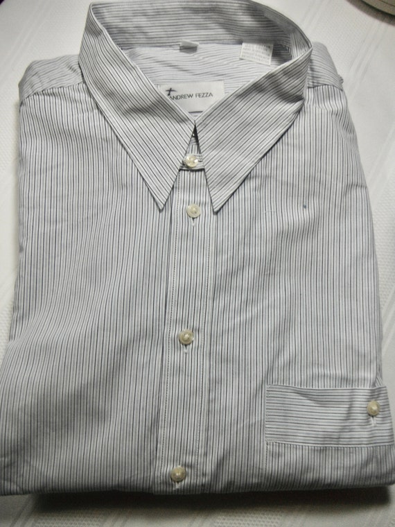 andrew fezza dress shirts Andrew Fezza Men's 17020 Slim Fit Comfort Flex Collar Dress Shirt - 16