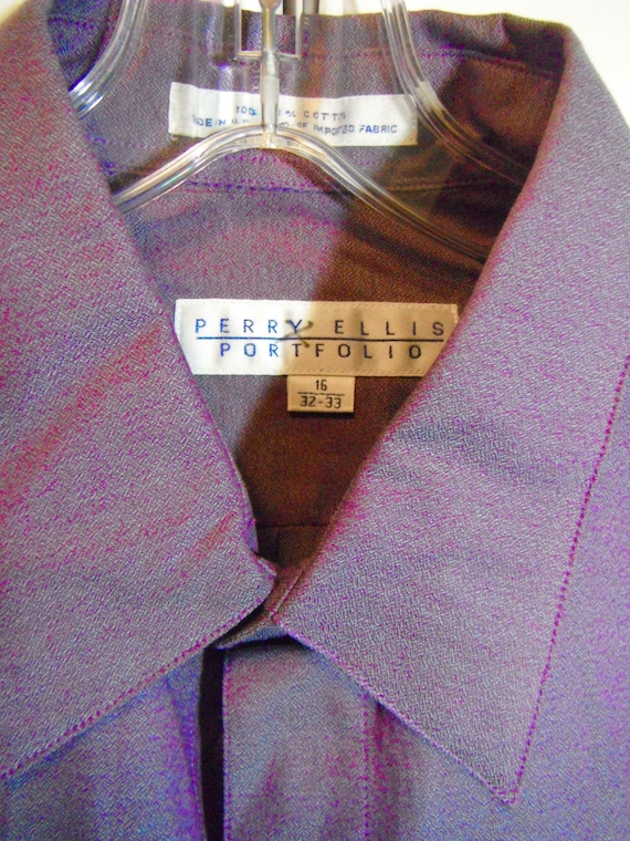 Vintage Perry Ellis Purple Shirt - image 5