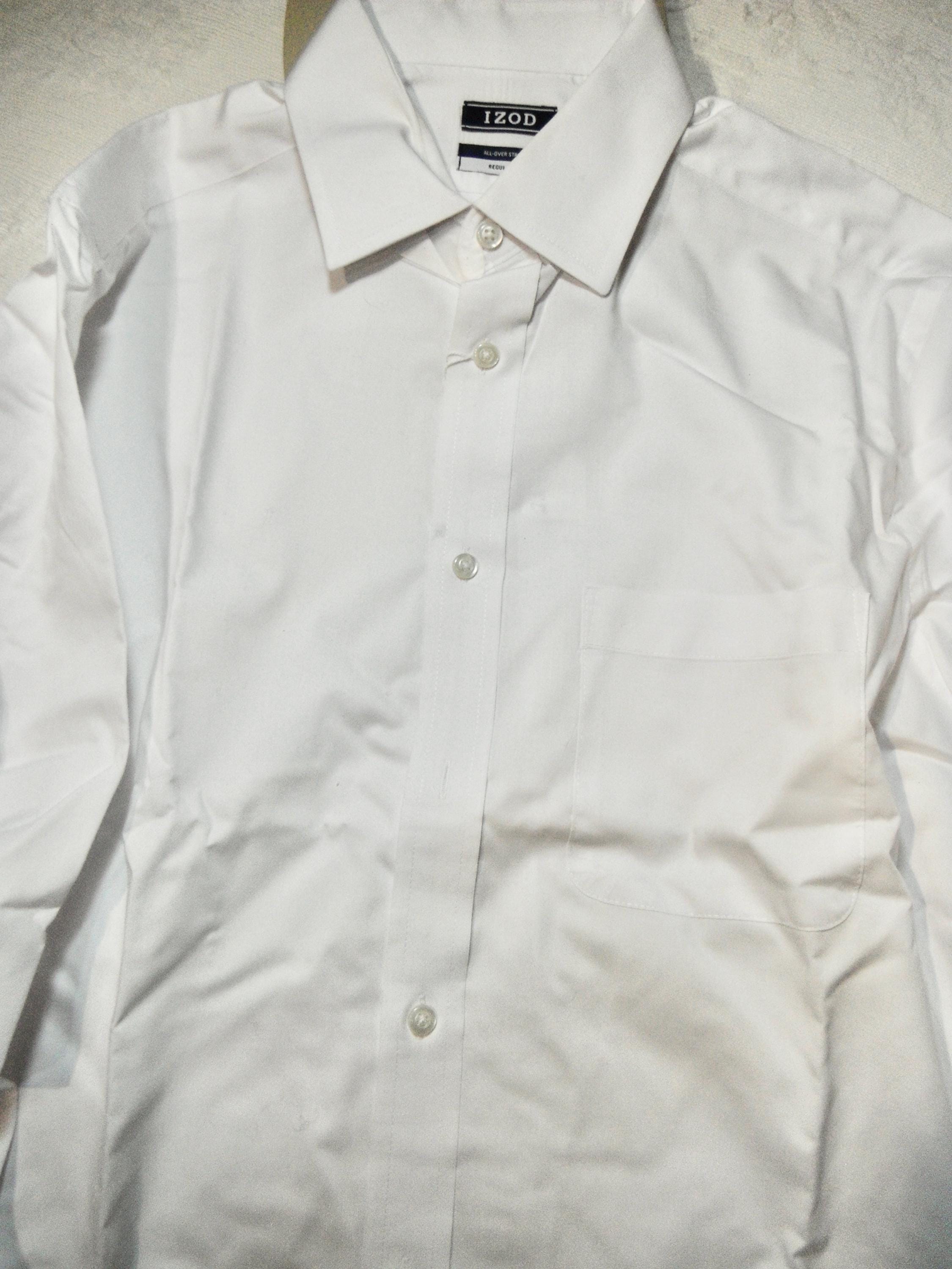 izod white dress shirt Izod White Button Down Collared Shirt