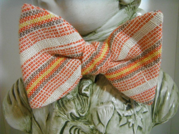 Vintage Linen Bow Tie - image 2