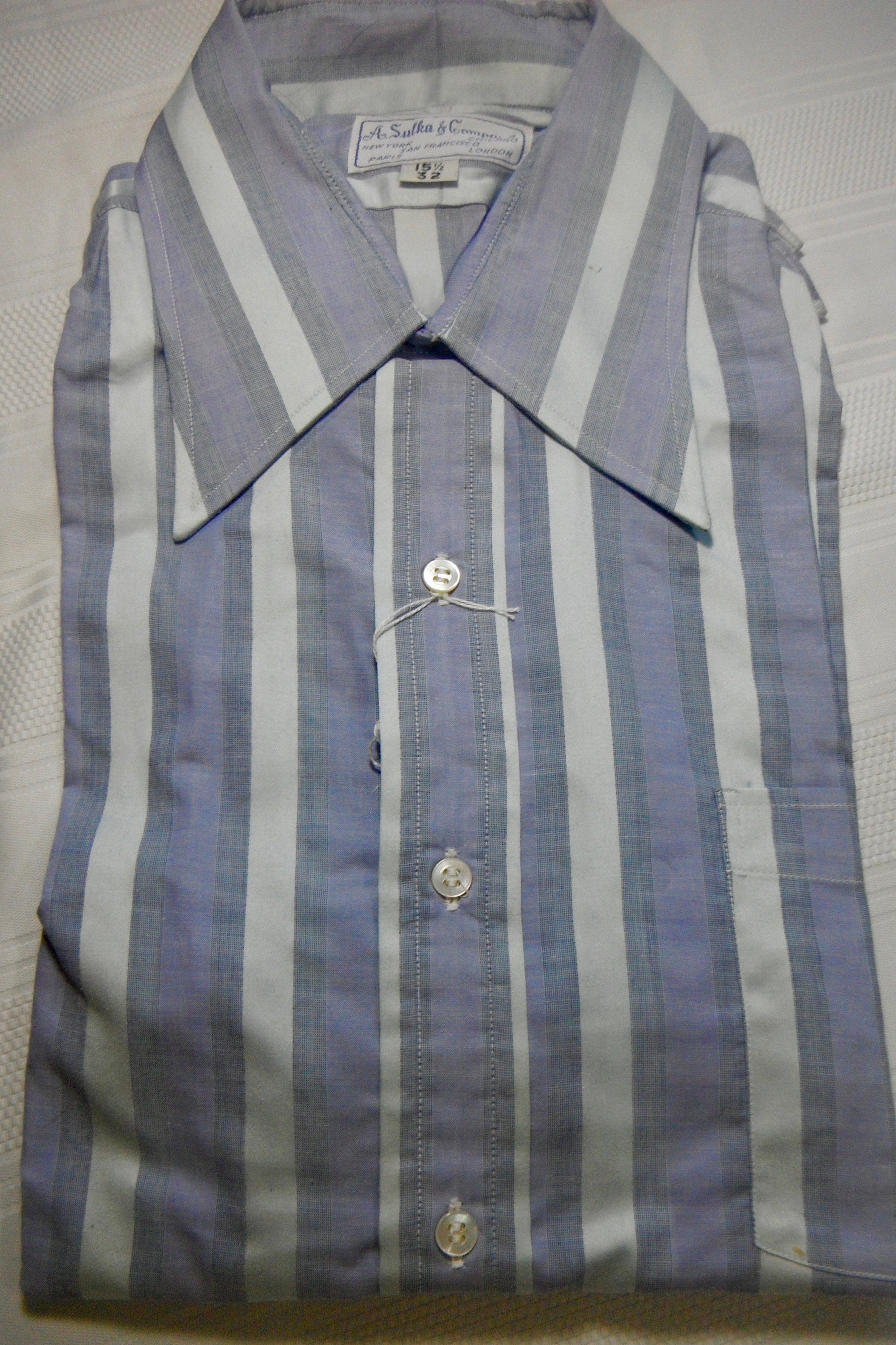 トップス 60s A.Sulka & Company Bespoke Shirt Vintage 1960s Dress Shirt A Sulka & Company Bespoke White