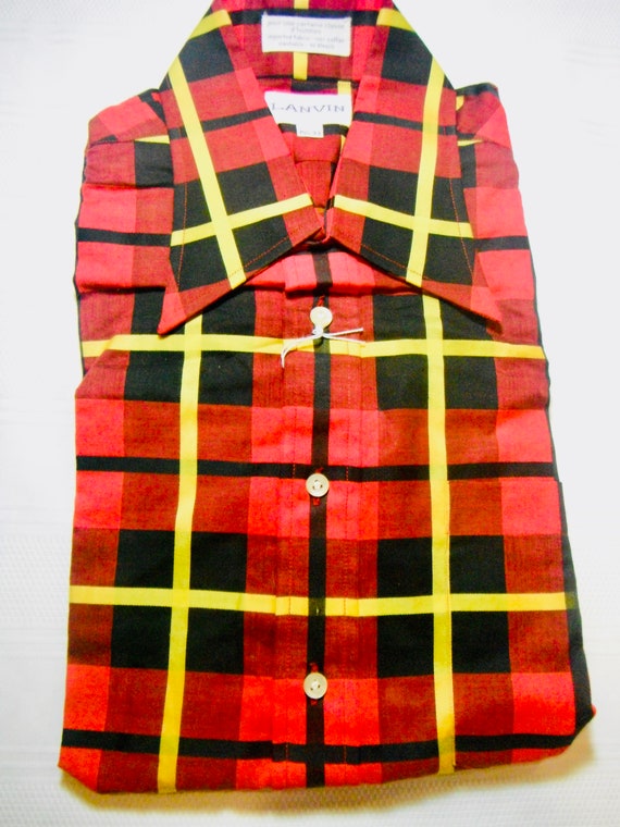 Vintage Lanvin Red Plaid Shirt - image 1