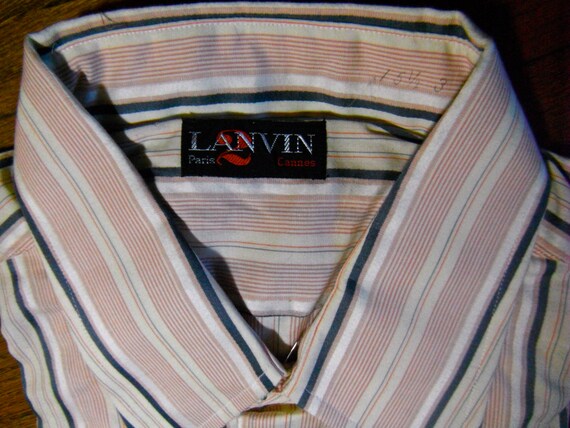 Vintage Lanvin Gray & Pink Striped Shirt - image 3