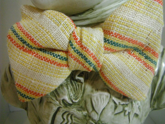 Vintage Linen Bow Tie - image 2