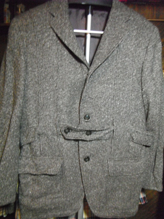 Gray Tweed Preppy Vintage Gray Tweed Sport Coat Mens 44R Formal Wool Blazer Gray Sport Coat Gray Wool,90s Sport Coat Tweed Sport Coat
