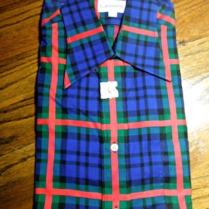 Vintage Lanvin Blue Check Shirt