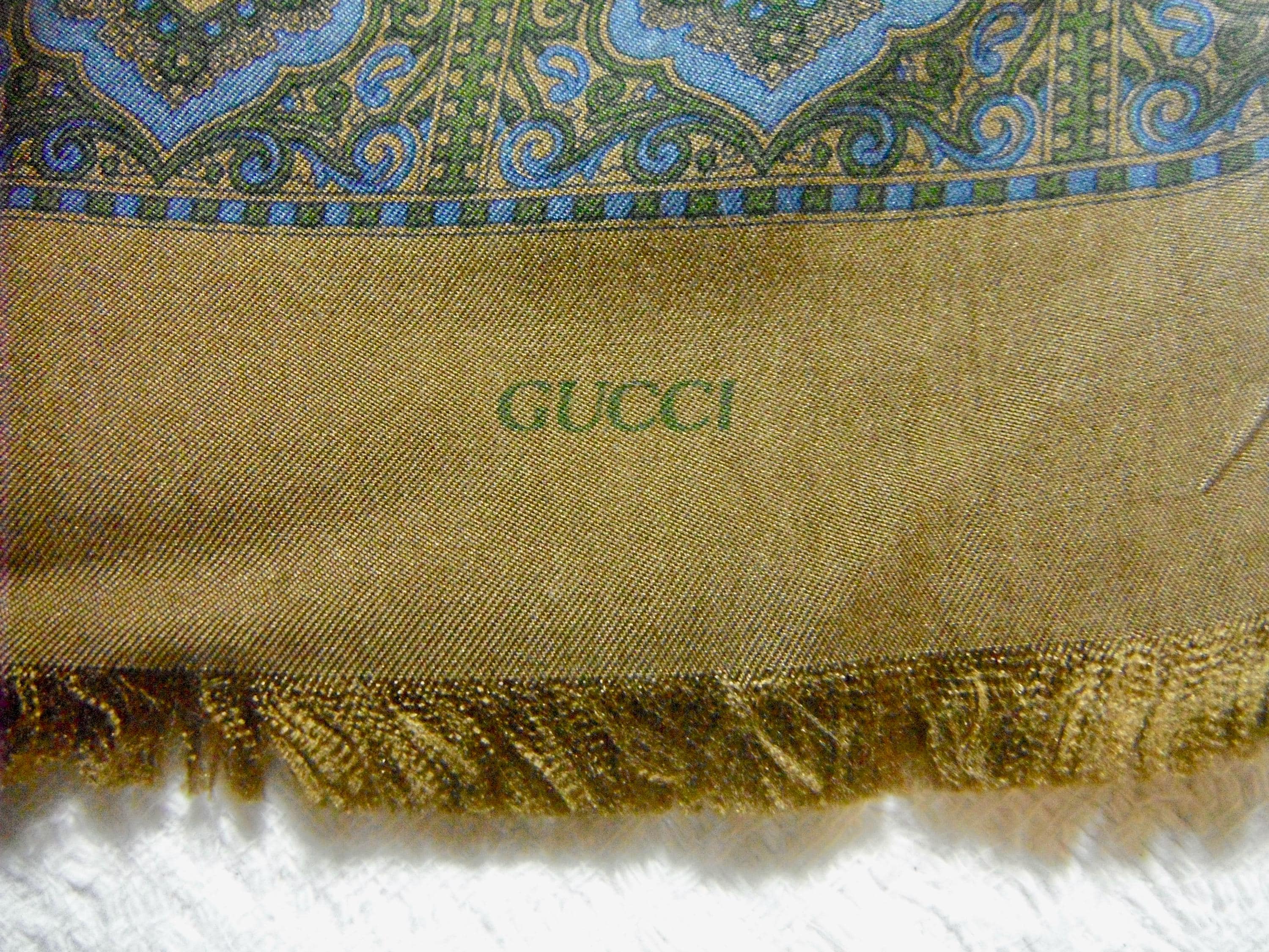 Vintage Gucci Paisley Silk Scarf - Etsy