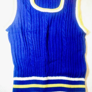 Vintage wit gebreid hertsvest