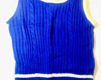 Vintage White Stag Knit Vest