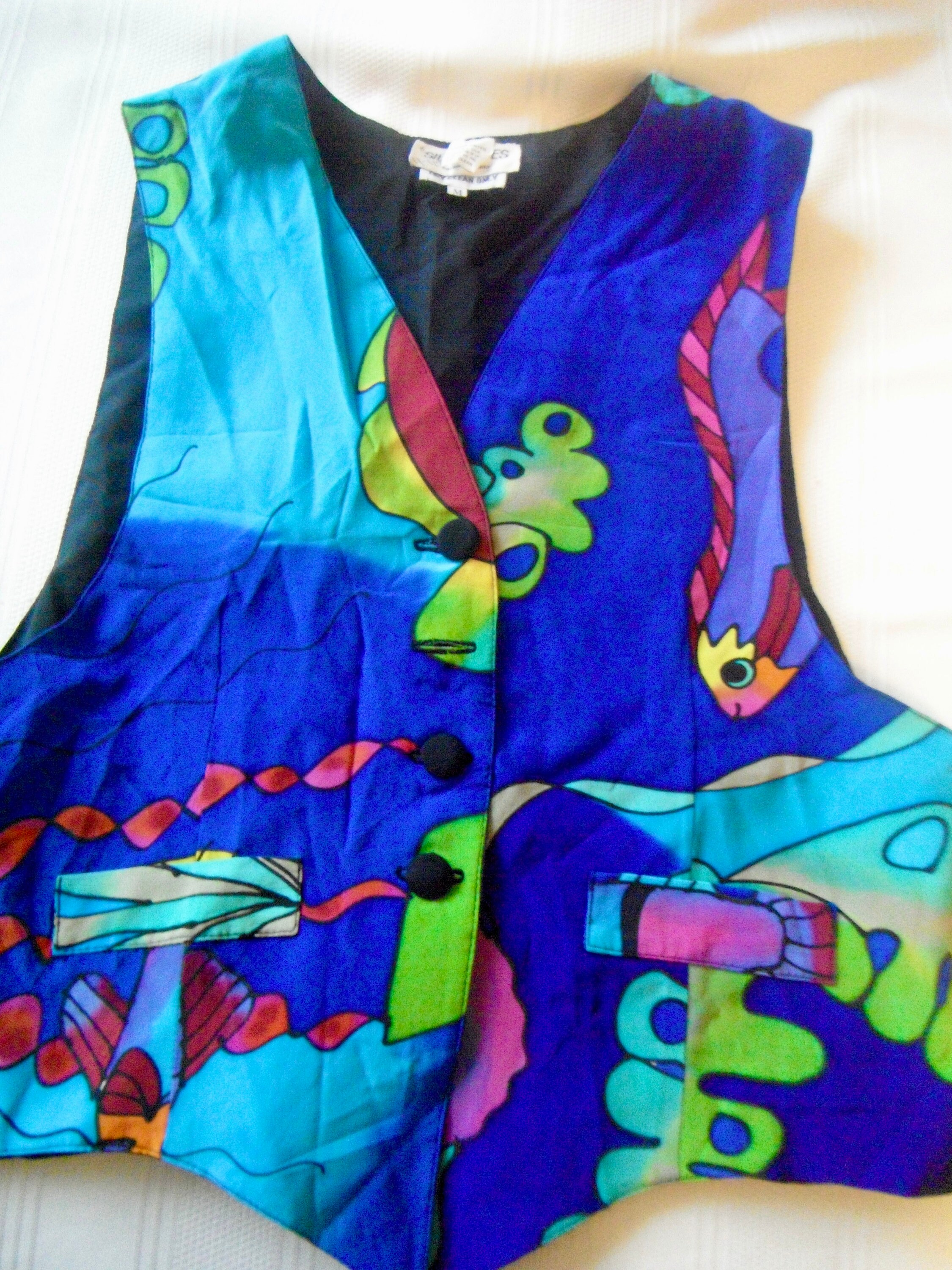 Vintage Silkscapes Vest - Etsy