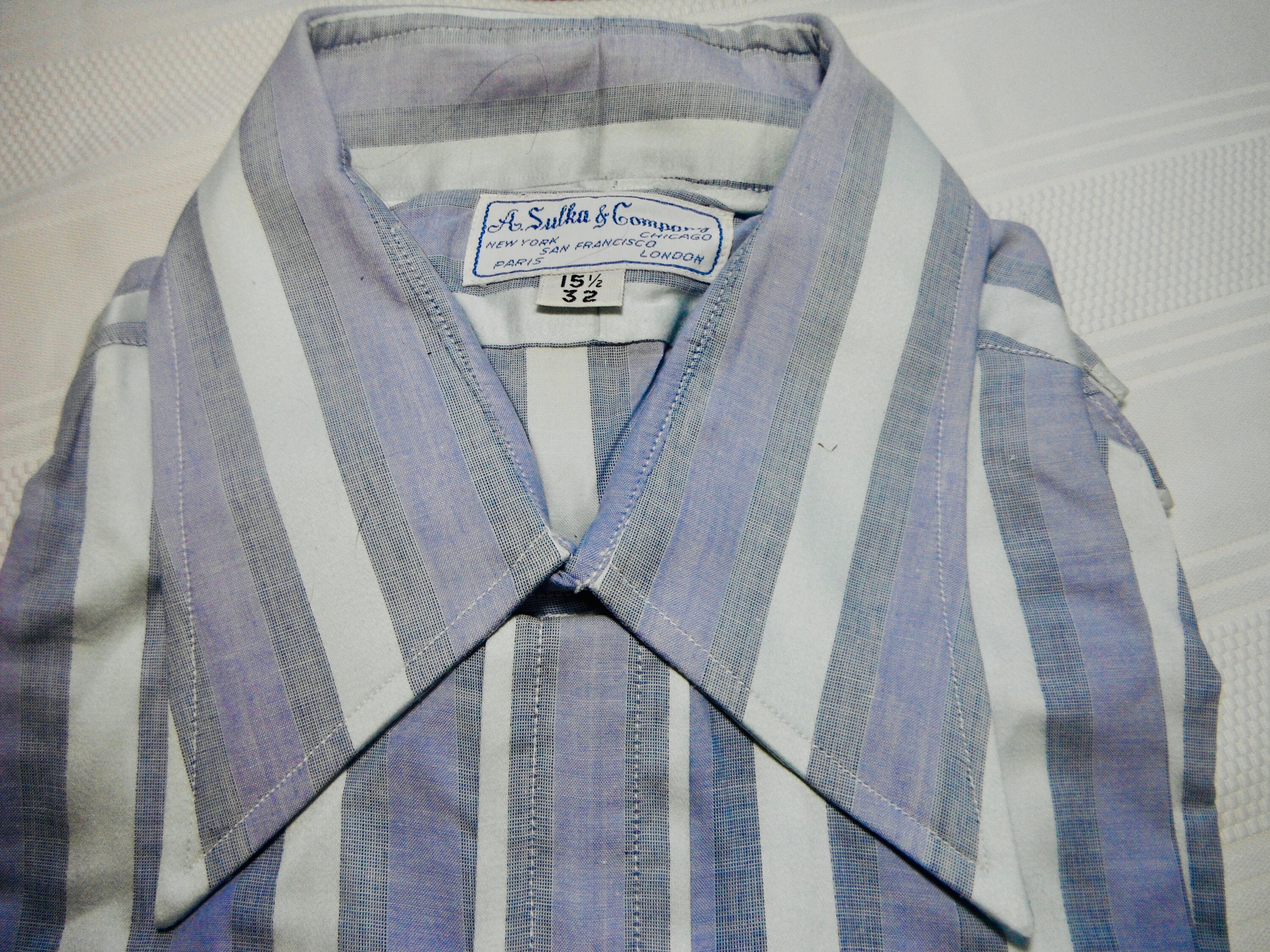 トップス 60s A.Sulka & Company Bespoke Shirt 60s 1964 A.Sulka & Company BESPOKE SILK DRESS SHIRT with