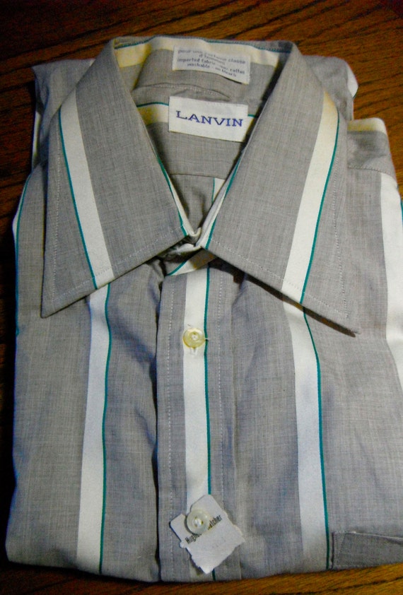 Vintage Lanvin Gray & White striped Shirt