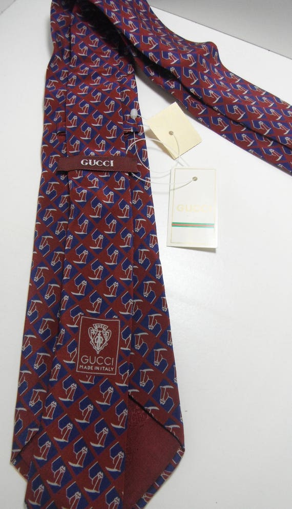 【新品】VINTAGE GUCCI TIE Brown/Blue Tie Vintage Gucci Necktie - Etsy