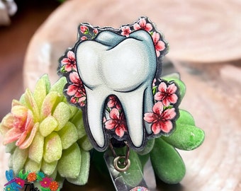 FLORAL TOOTH - Custom Badge Reel