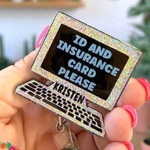 Computer - medical office - ID AND INSURANCE badge reel