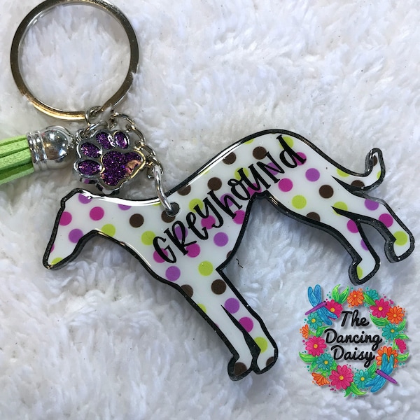 Greyhound Dog  acrylic keychain