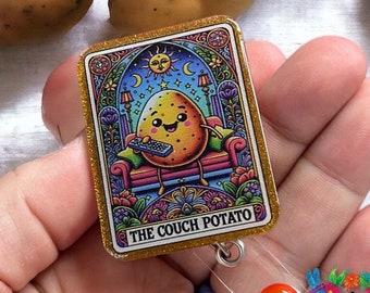 THE COUCH POTATO Tarot Card -  badge reel