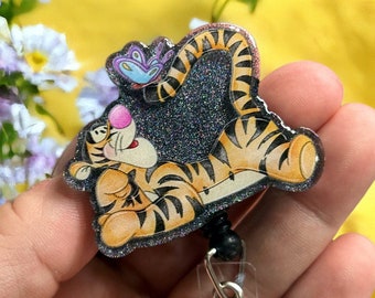 TIGGER  - laying down - badge reel