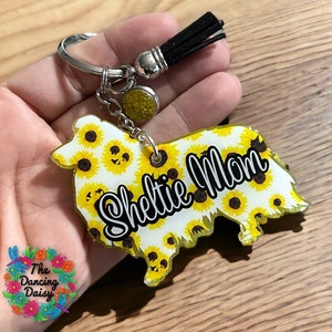 Sheltie - Shetland Sheepdog - acrylic dog keychain - custom