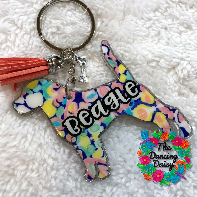 custom acrylic dog keychain Beagle
