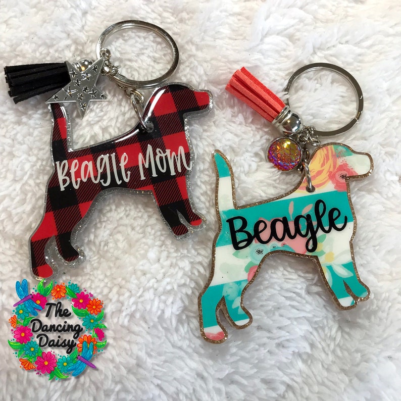 custom acrylic dog keychain Beagle