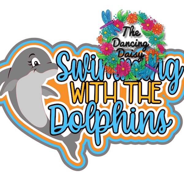 SVG DIGITAL FILE - Swimming with the Dolphins