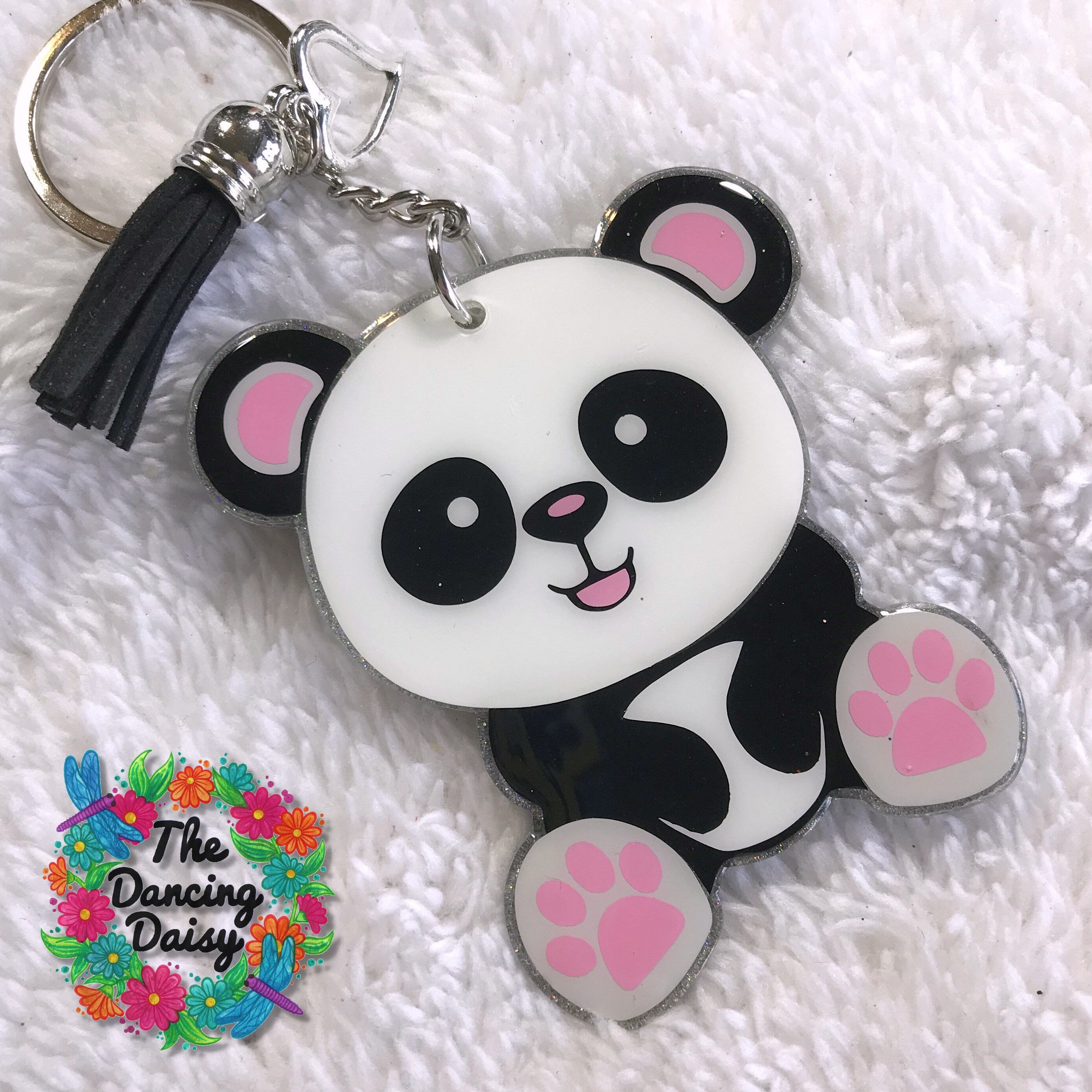 Baby panda keychain, Panda Key Chain, 3d printed, Articulated Panda, Fidget  keychain