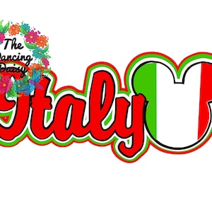 SVG DIGITAL FILE -Epcot  Italy Flag Mickey Mouse Ears