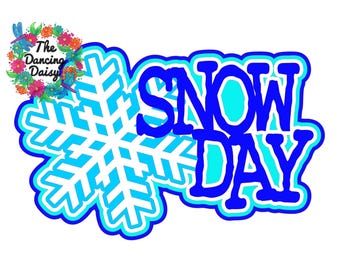 Snow Day - winter sports - Die Cut Scrapbook Embellishment / Title - PHYSICAL ITEM