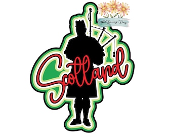 SCOTLAND - bagpipes - highlands Travel Die Cut:  Scrapbook Embellishment