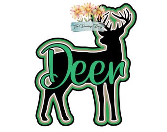 DEER - Zoo Day - Die Cut Scrapbook Embellishment / Title - PHYSICAL ITEM